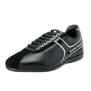 Versace Collection Men's Black Leather Sneakers